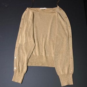 Michael Kors Long Sleeve DarkCamel Sparkle Sweater